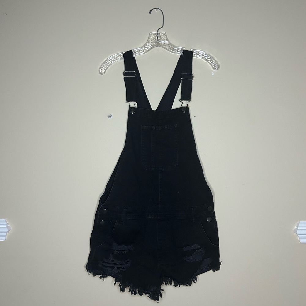American Eagle Black Overalls Shorts